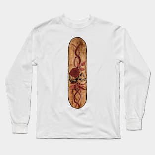 Rose skull pink red skateboard deck Long Sleeve T-Shirt